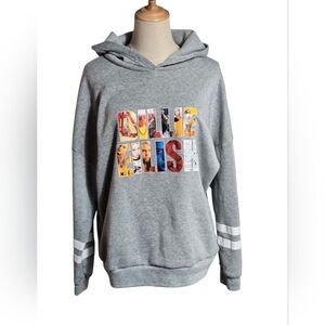 Fancyqube Gray Billie Eilish Graphic Varsity Sweatshirt Hoodue
